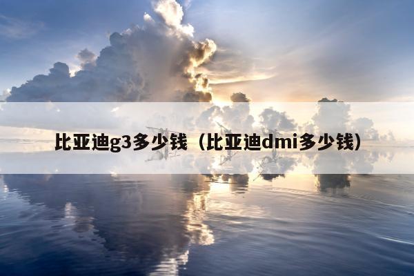 比亚迪g3多少钱（比亚迪dmi多少钱）