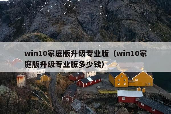 win10家庭版升级专业版（win10家庭版升级专业版多少钱）