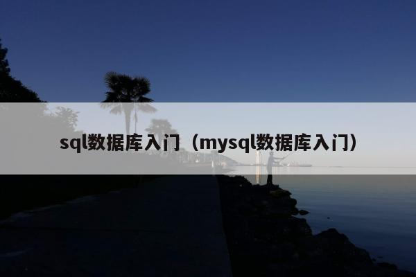 sql数据库入门（mysql数据库入门）