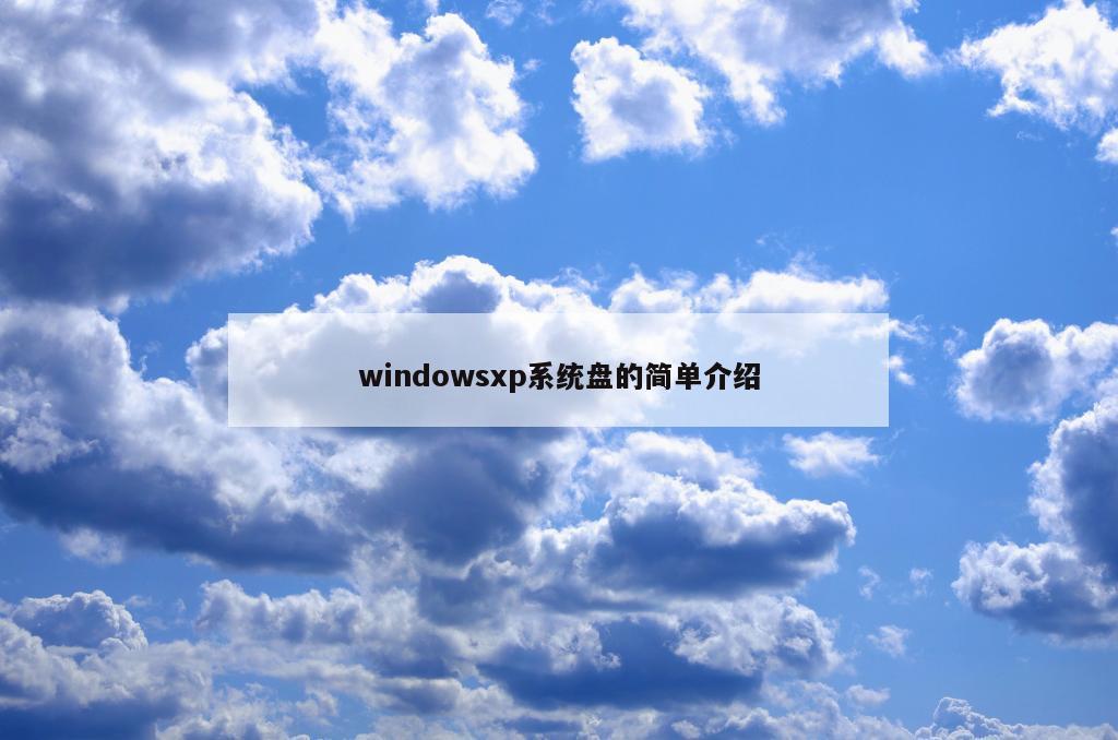 windowsxp系统盘的简单介绍