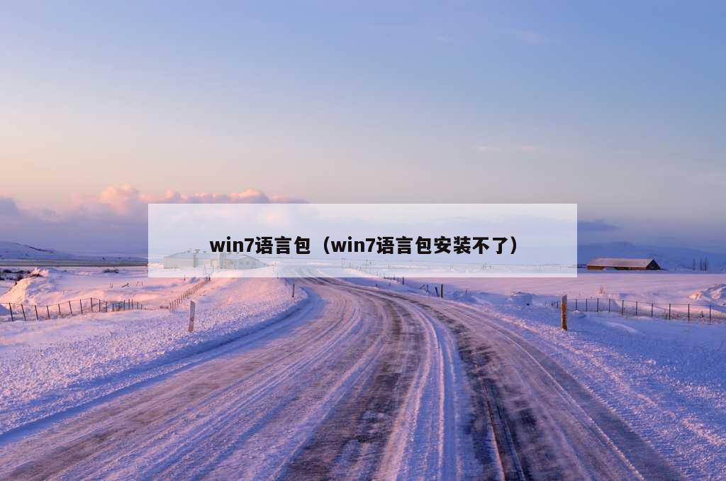 win7语言包（win7语言包安装不了）