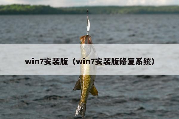 win7安装版（win7安装版修复系统）