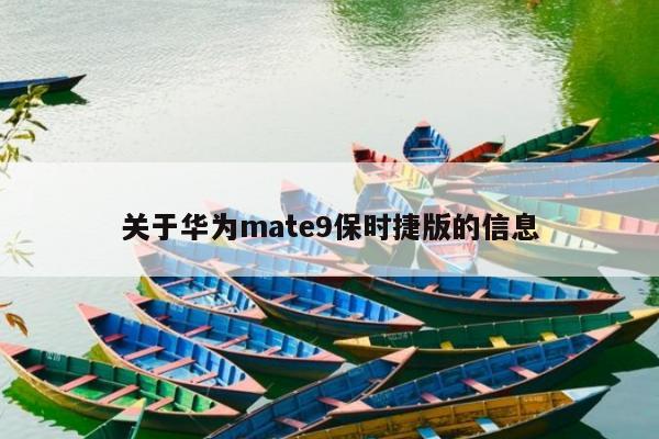 关于华为mate9保时捷版的信息