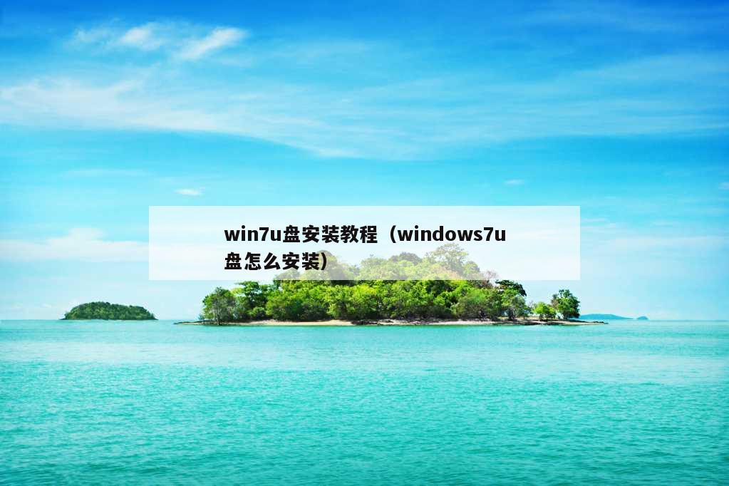 win7u盘安装教程（windows7u盘怎么安装）