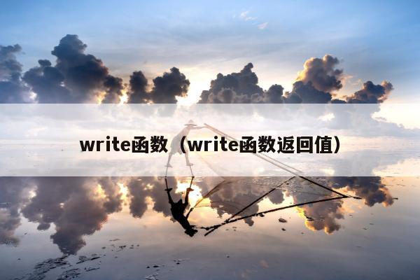 write函数（write函数返回值）