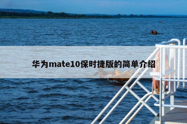 华为mate10保时捷版的简单介绍