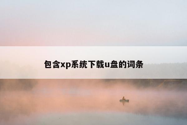 包含xp系统下载u盘的词条