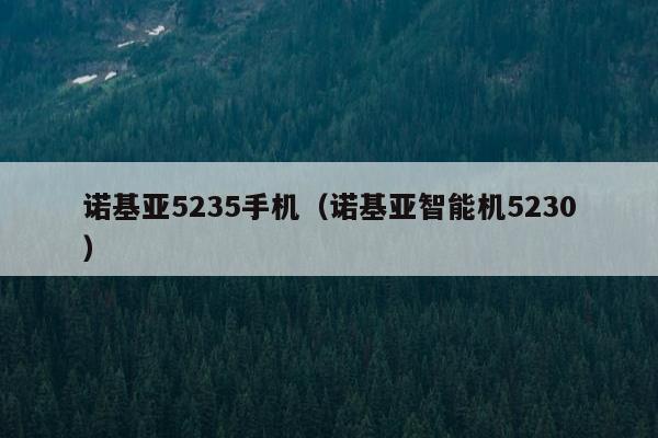 诺基亚5235手机（诺基亚智能机5230）