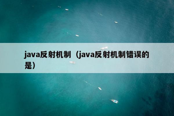 java反射机制（java反射机制错误的是）