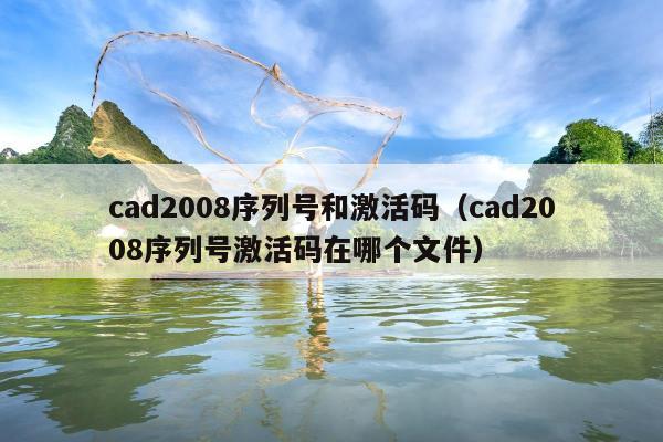 cad2008序列号和激活码（cad2008序列号激活码在哪个文件）