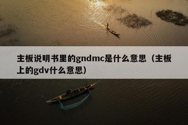 主板说明书里的gndmc是什么意思（主板上的gdv什么意思）