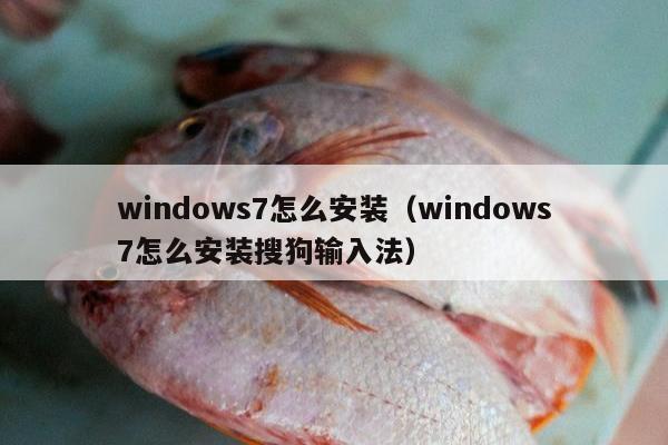 windows7怎么安装（windows7怎么安装搜狗输入法）