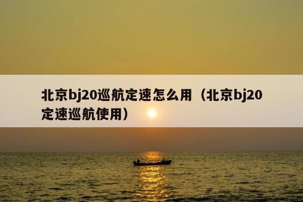 北京bj20巡航定速怎么用（北京bj20定速巡航使用）