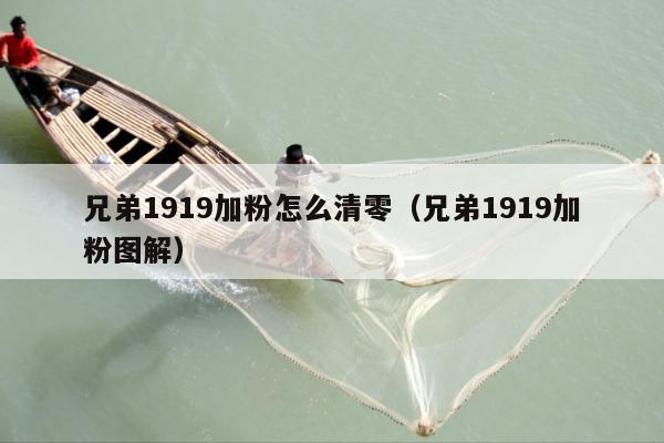 兄弟1919加粉怎么清零（兄弟1919加粉图解）