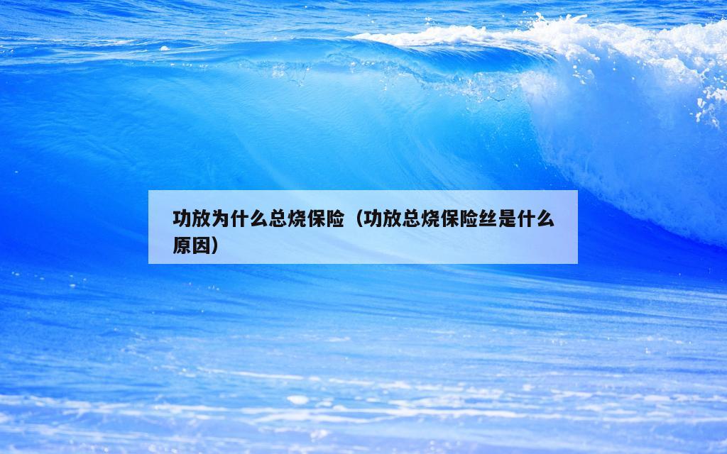 功放为什么总烧保险（功放总烧保险丝是什么原因）