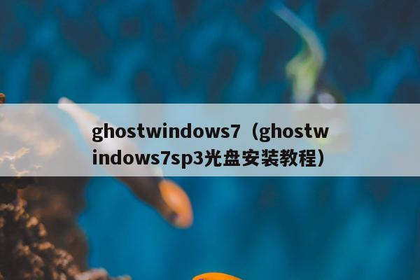 ghostwindows7（ghostwindows7sp3光盘安装教程）