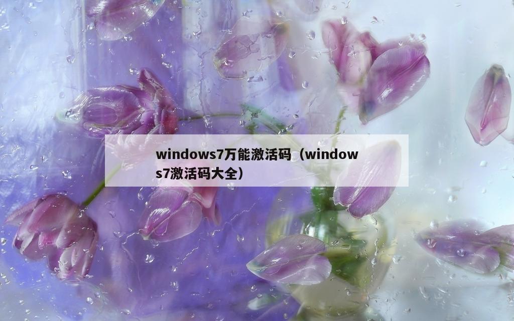 windows7万能激活码（windows7激活码大全）