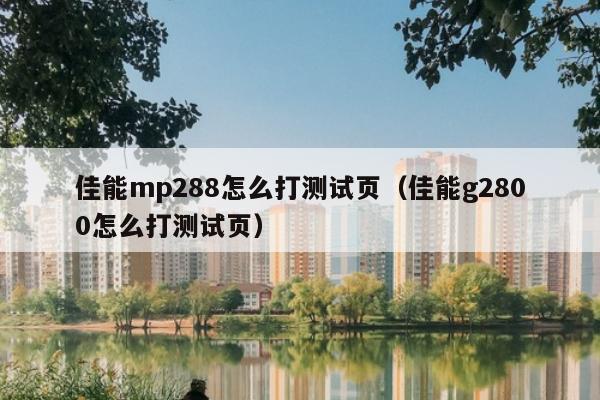 佳能mp288怎么打测试页（佳能g2800怎么打测试页）