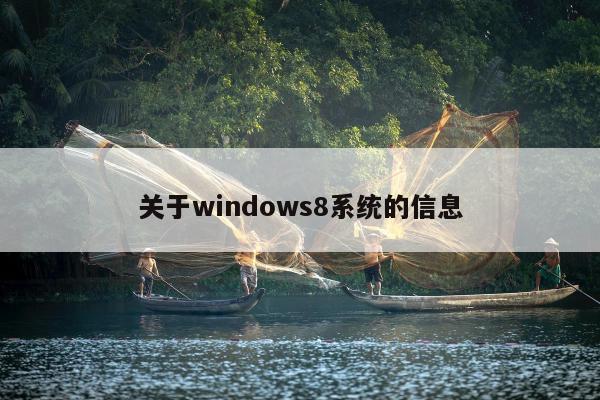 关于windows8系统的信息