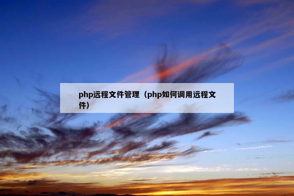 php远程文件管理（php如何调用远程文件）