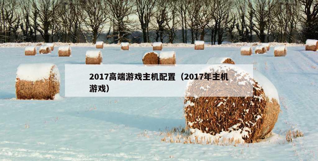 2017高端游戏主机配置（2017年主机游戏）