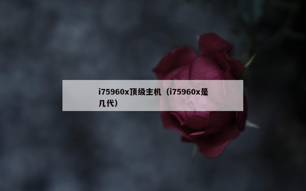 i75960x顶级主机（i75960x是几代）