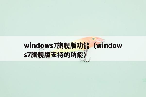 windows7旗舰版功能（windows7旗舰版支持的功能）