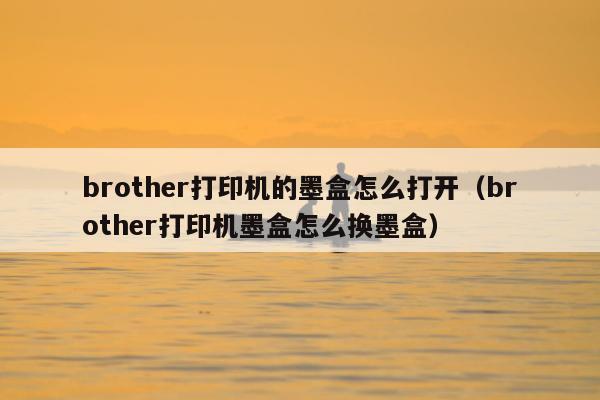 brother打印机的墨盒怎么打开（brother打印机墨盒怎么换墨盒）