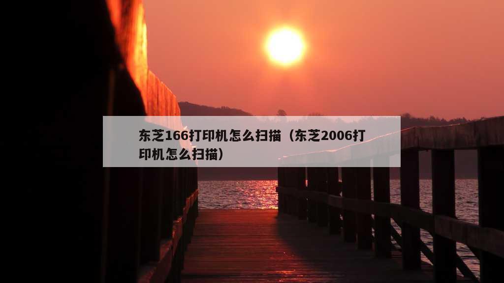 东芝166打印机怎么扫描（东芝2006打印机怎么扫描）