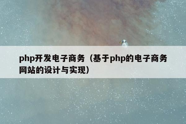 php开发电子商务（基于php的电子商务网站的设计与实现）