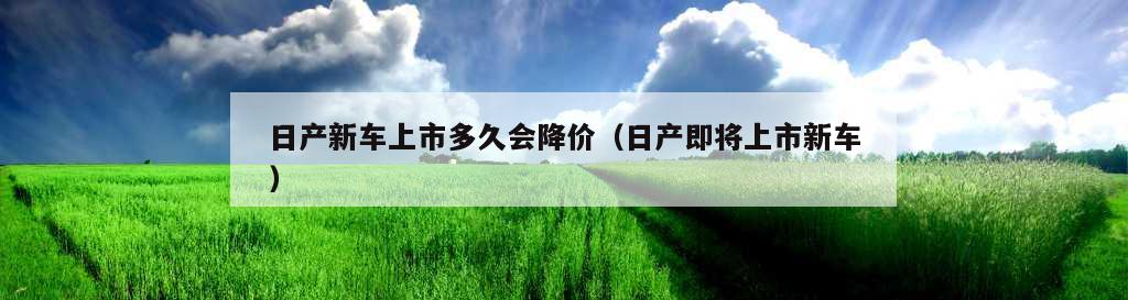 日产新车上市多久会降价（日产即将上市新车）