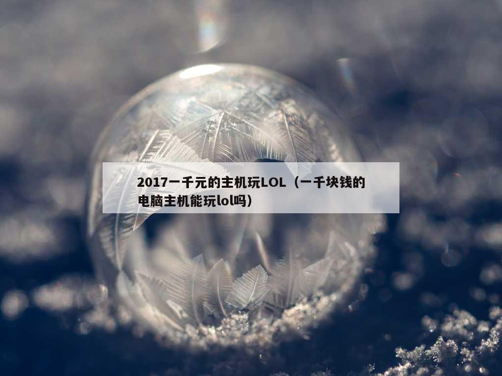 2017一千元的主机玩LOL（一千块钱的电脑主机能玩lol吗）