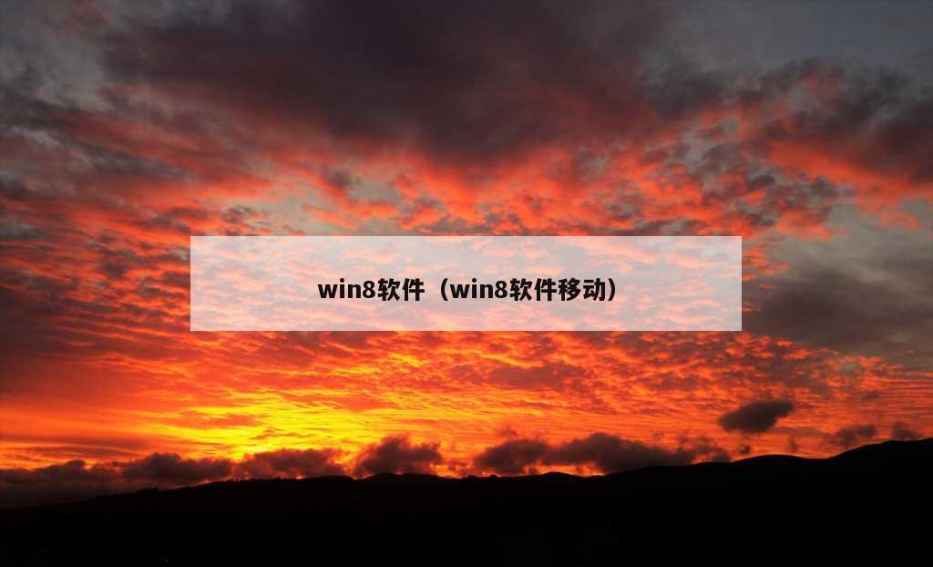 win8软件（win8软件移动）