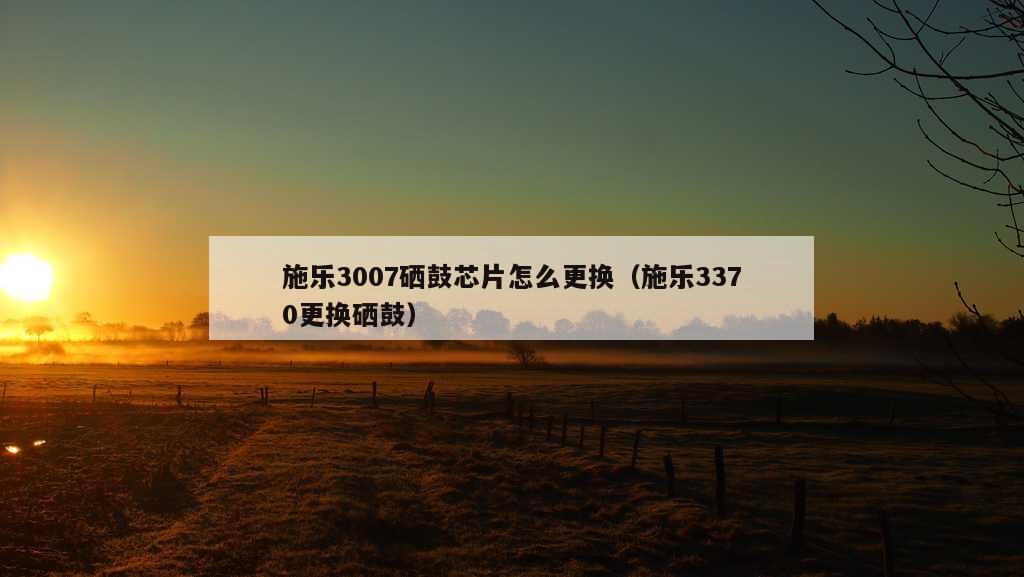 施乐3007硒鼓芯片怎么更换（施乐3370更换硒鼓）