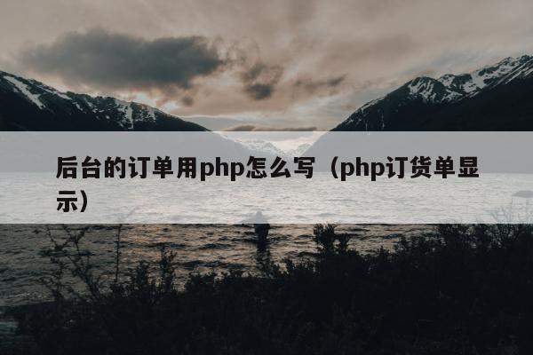 后台的订单用php怎么写（php订货单显示）