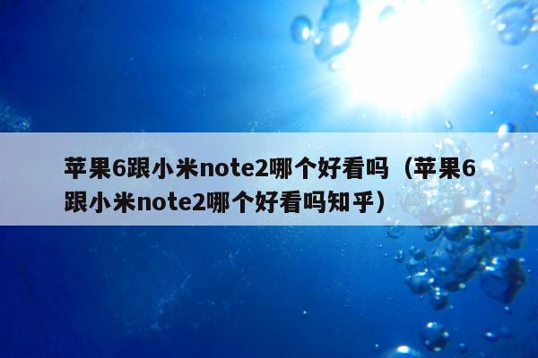 苹果6跟小米note2哪个好看吗（苹果6跟小米note2哪个好看吗知乎）