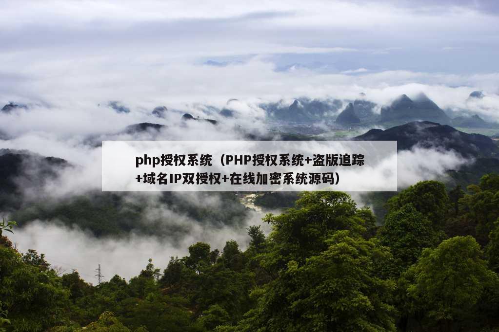 php授权系统（PHP授权系统+盗版追踪+域名IP双授权+在线加密系统源码）