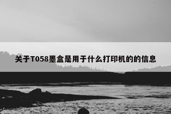 关于T058墨盒是用于什么打印机的的信息