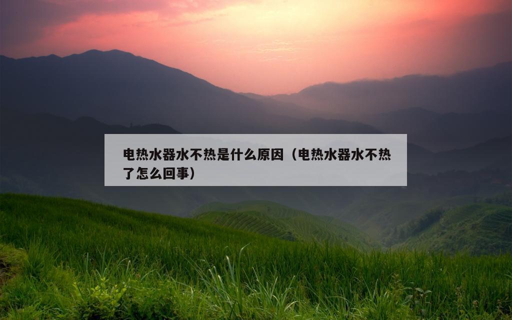 电热水器水不热是什么原因（电热水器水不热了怎么回事）