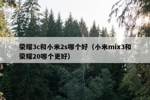 荣耀3c和小米2s哪个好（小米mix3和荣耀20哪个更好）