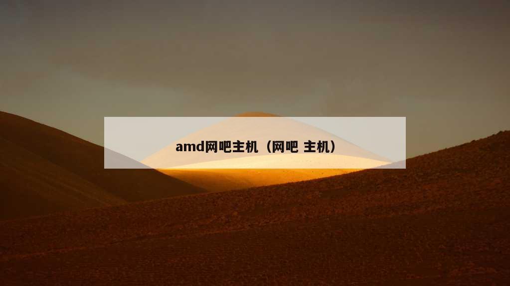 amd网吧主机（网吧 主机）