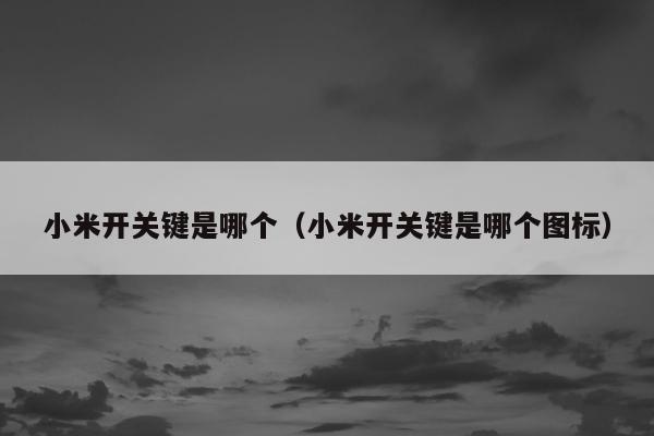 小米开关键是哪个（小米开关键是哪个图标）