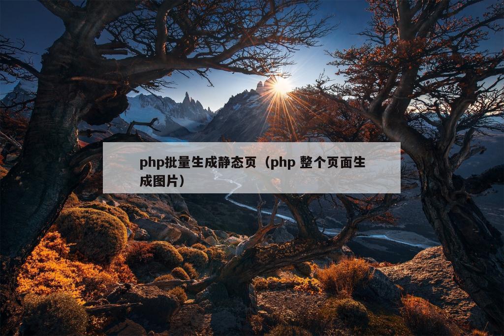 php批量生成静态页（php 整个页面生成图片）