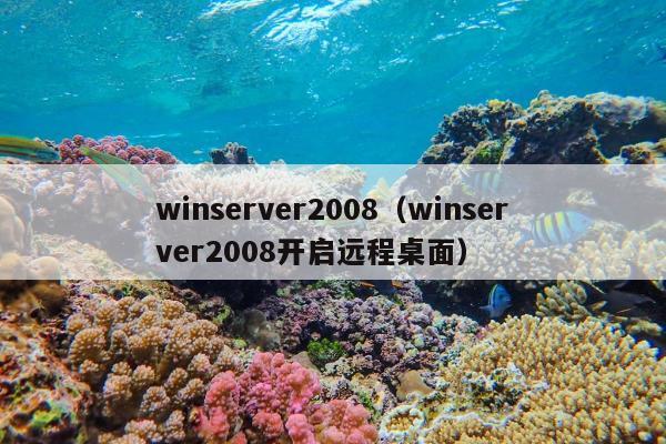 winserver2008（winserver2008开启远程桌面）