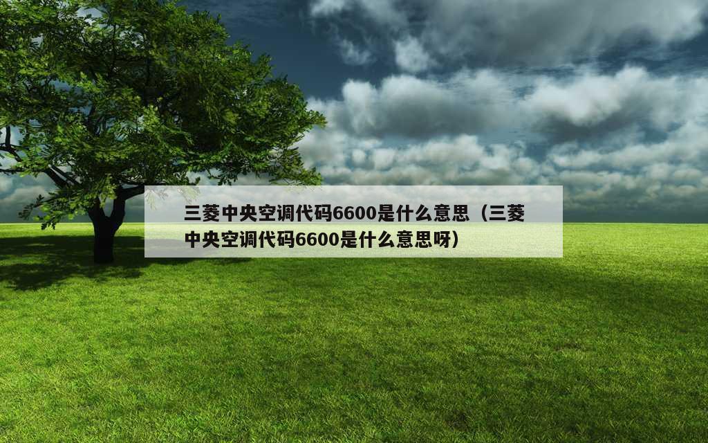 三菱中央空调代码6600是什么意思（三菱中央空调代码6600是什么意思呀）