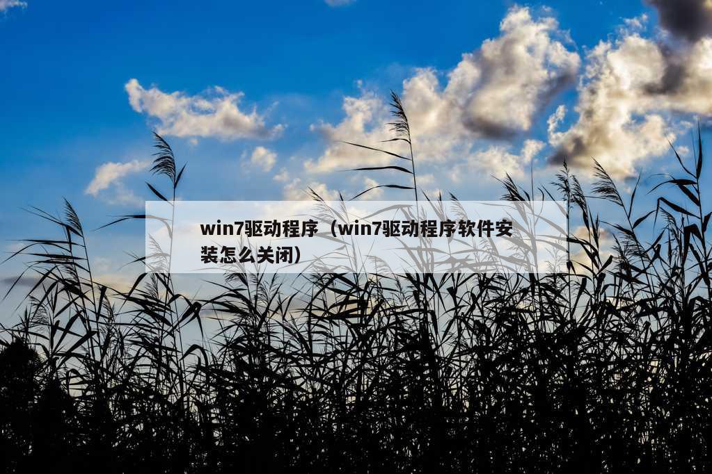 win7驱动程序（win7驱动程序软件安装怎么关闭）