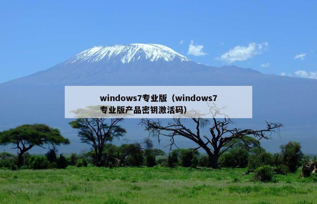 windows7专业版（windows7专业版产品密钥激活码）