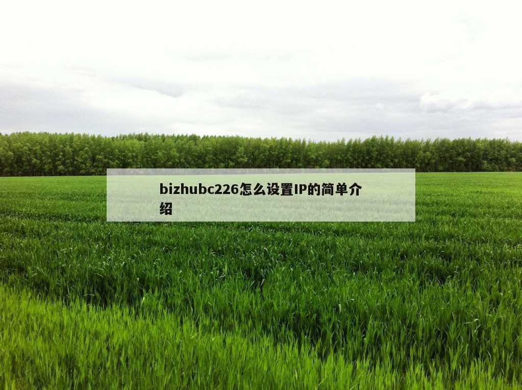 bizhubc226怎么设置IP的简单介绍