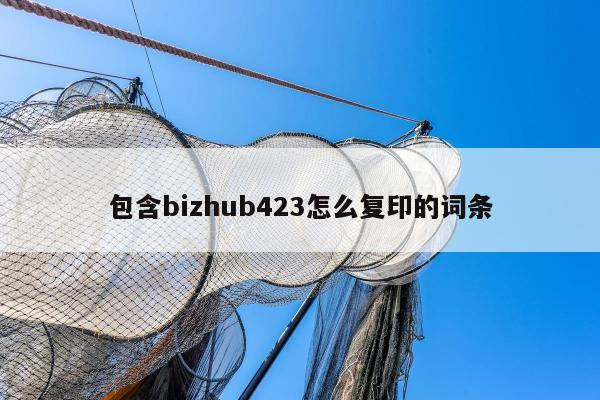 包含bizhub423怎么复印的词条