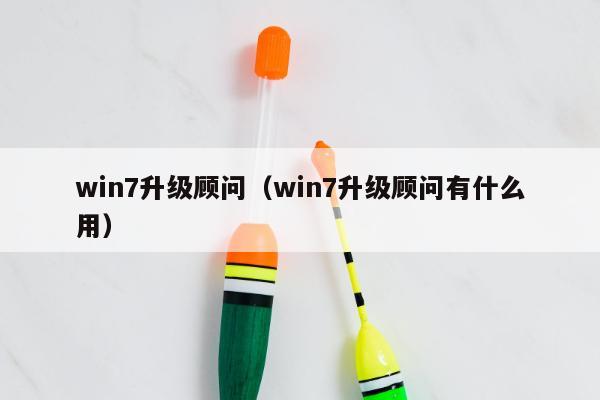 win7升级顾问（win7升级顾问有什么用）